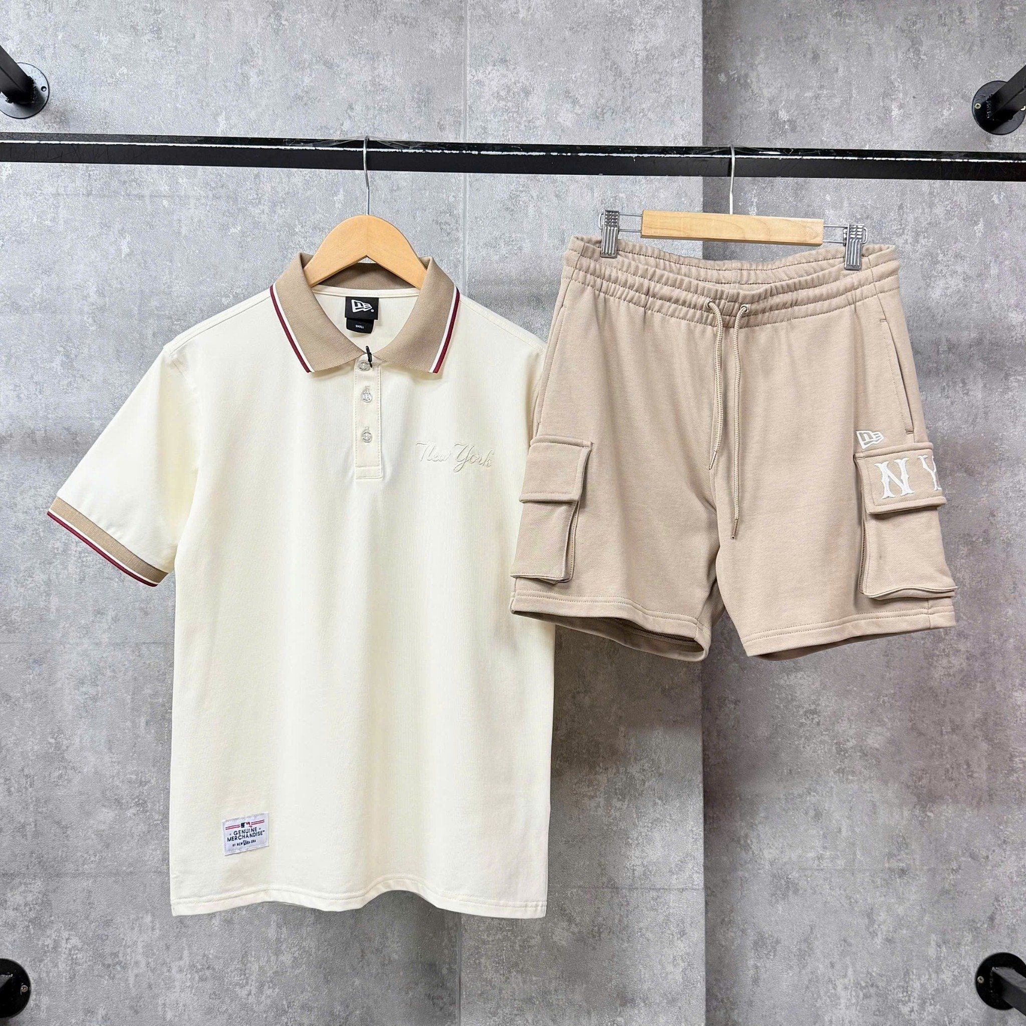  Áo Thun Polo New Era - [Unisex] NY Yankees Pastel Polo Cream/Beige 