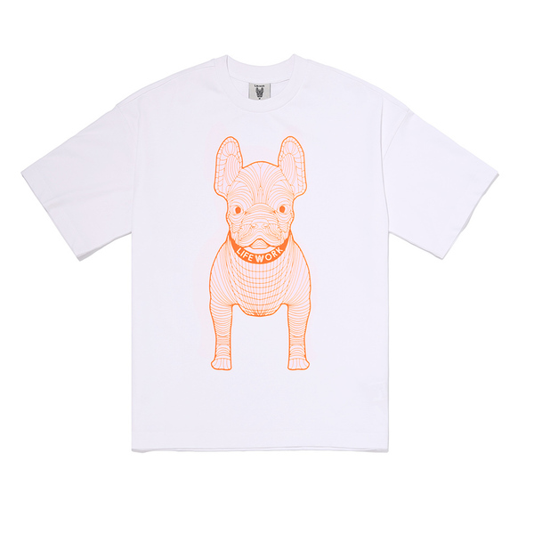  Áo thun Life Work - Life Work Big Logo Basic White / Orange 
