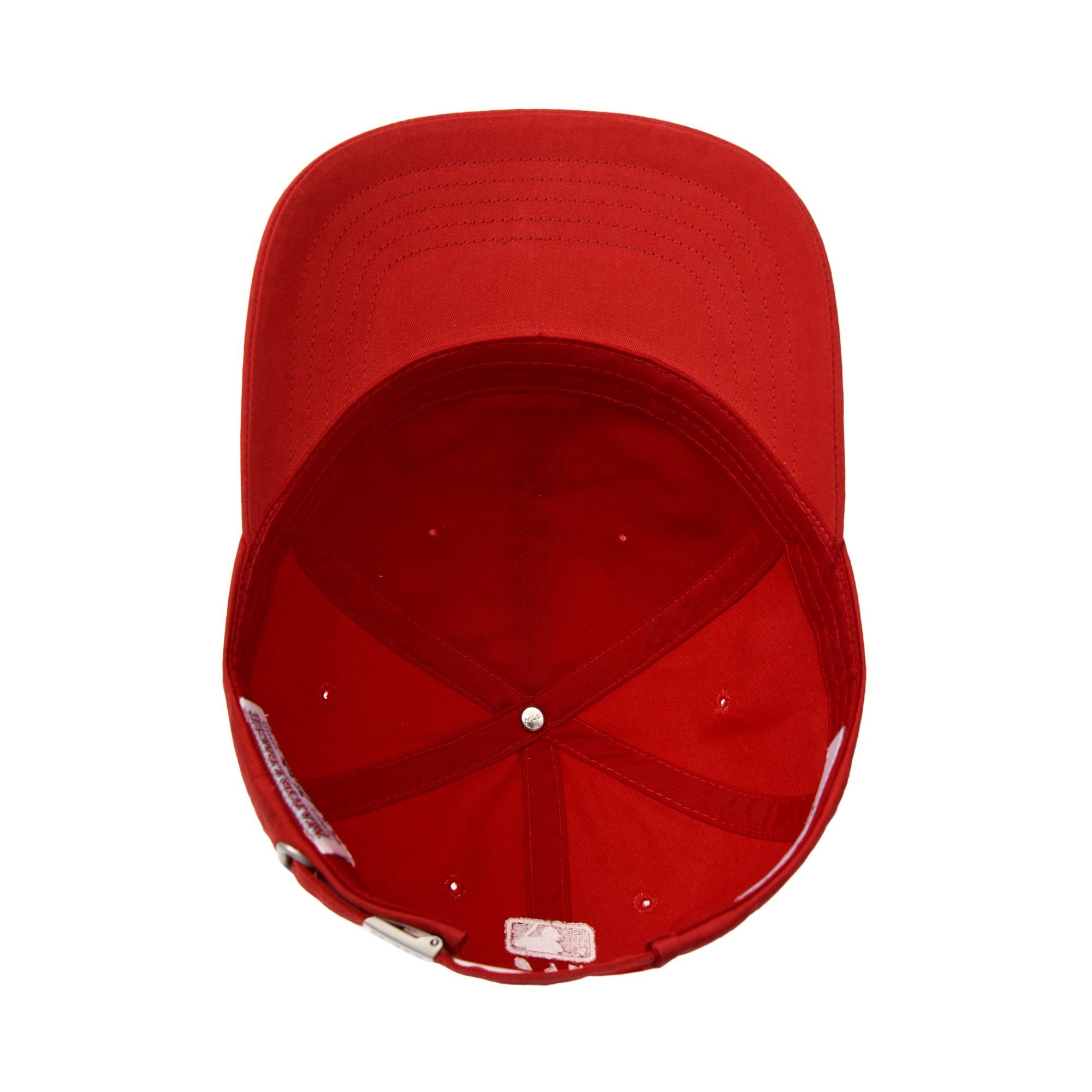 ★MLB Korea★ Vintage lettering LAA Red 3ABKH015N-41RDS Nón MLB Korea Varsity Lettering Ball Cap NY Yankees