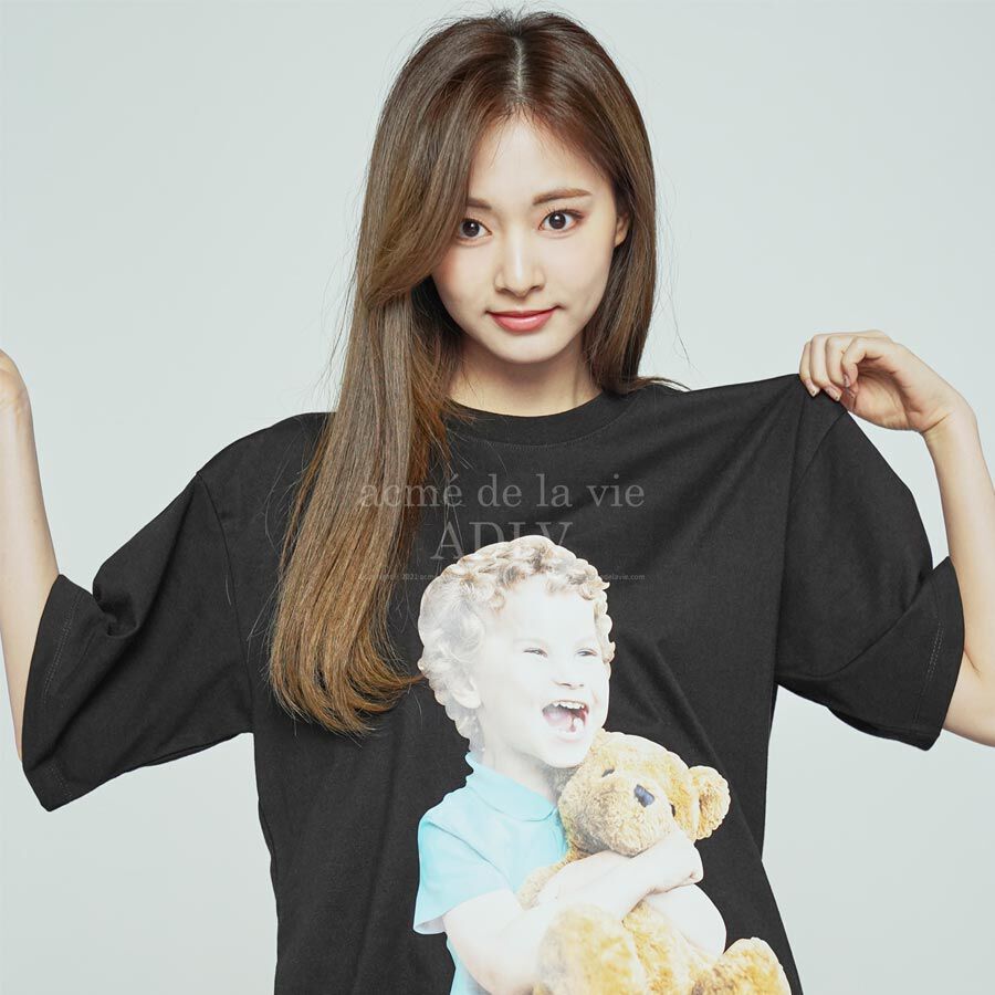  Áo thun - Acmé de la vie - ADLV BABY FACE SHORT SLEEVE T-SHIRT BLACK BROWN BEAR TEE 