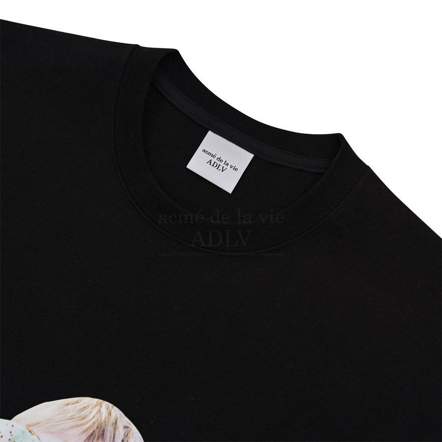  Áo thun - Acmé de la vie - ADLV BABY FACE MINT DONUT BLACK T-SHIRT 