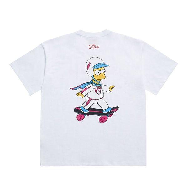  Áo thun ADLV x SIMPSONS - Skateboard Bart White Tee 