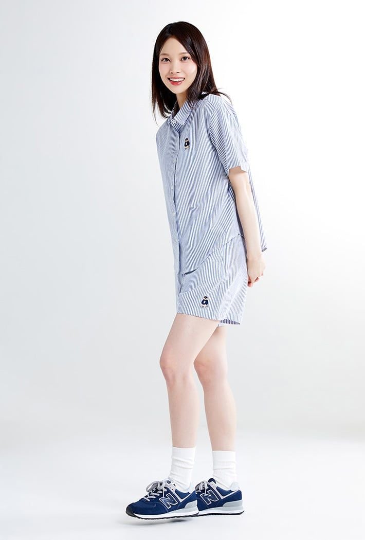  Set Áo Quần Sơ Mi WHOAU [Nữ] - (Woody) Seersucker Short Sleeve Shirt - SPYWF26G51 