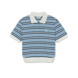  Áo Polo MLB [Nữ] Varsity Stripe Crop Collar T-Shirt NY Yankees - 3FPQV0253-07SBL 