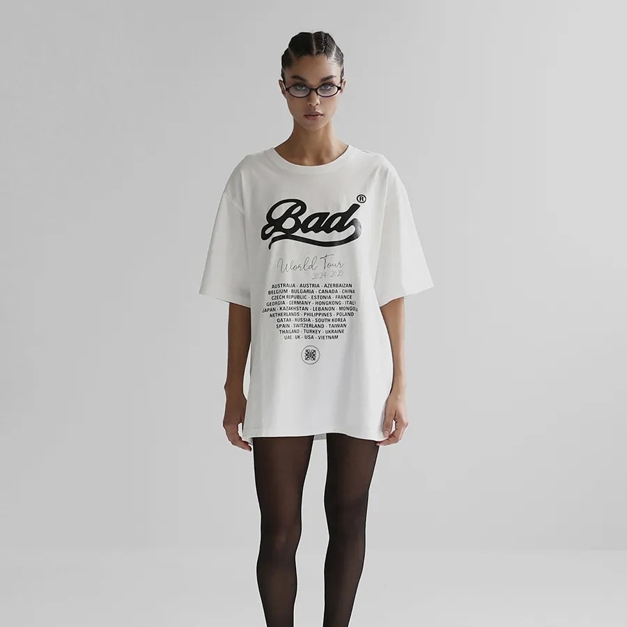Áo Thun [Unisex] Badblood - Bad World Tour T-Shirt White - w