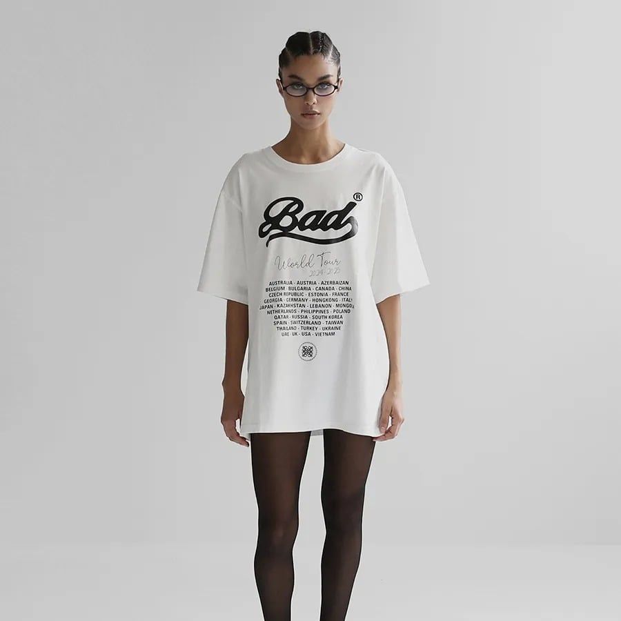  Áo Thun [Unisex] Badblood - Bad World Tour T-Shirt White - w-tee24-031 