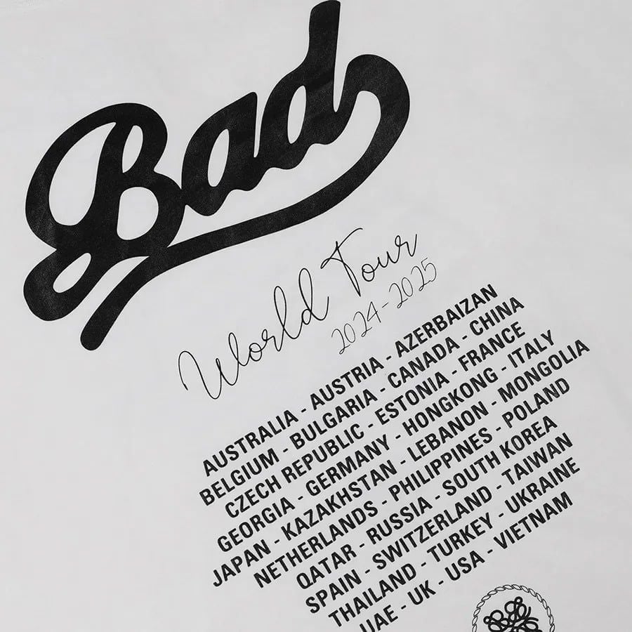  Áo Thun [Unisex] Badblood - Bad World Tour T-Shirt White - w-tee24-031 