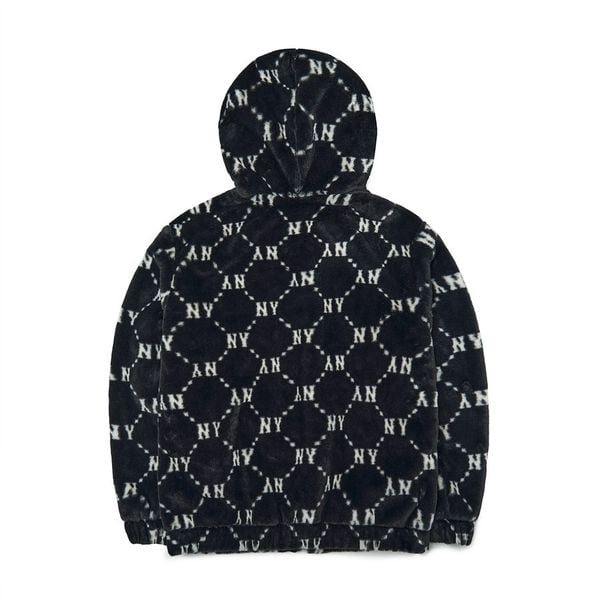  Áo Khoác Lông MLB - Dia Monogram All Over Hooded Eco Fur Jumper New York Yankees - 3AFDM0226-50BKS 