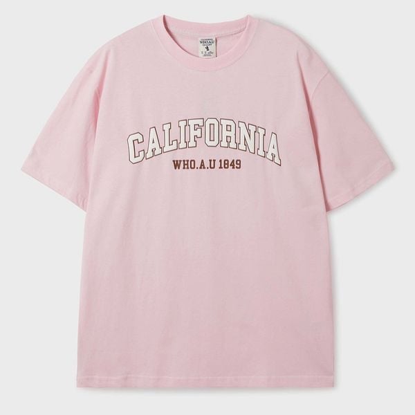 Áo Thun WHOAU [Unisex] - California Logo T-shirt Pink - WHRPF2402U 