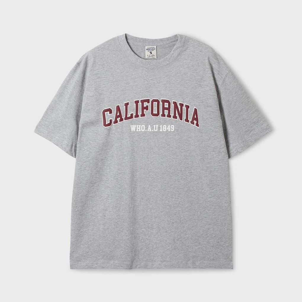  Áo Thun WHOAU [Unisex] - California Logo T-shirt Gray - WHRPF2402U 