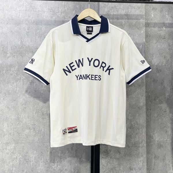  Áo Polo New Era - Pastel New York Yankees Logo T-Shirt Cream 