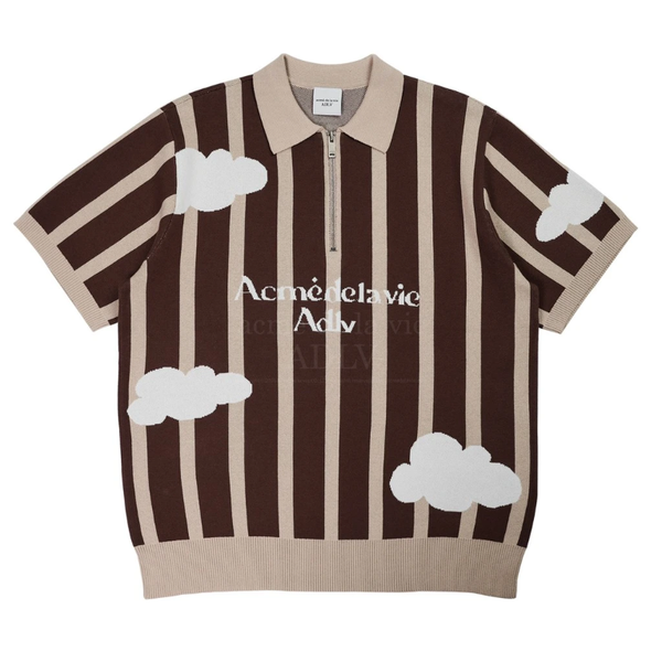  Áo Sweater ADLV - Acmé de la vie Cloud Logo Short Sleeve Knit Brown 