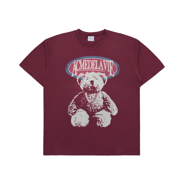 Áo thun ADLV(Acmé de la vie) Vintage Overlab Bear Red Wine