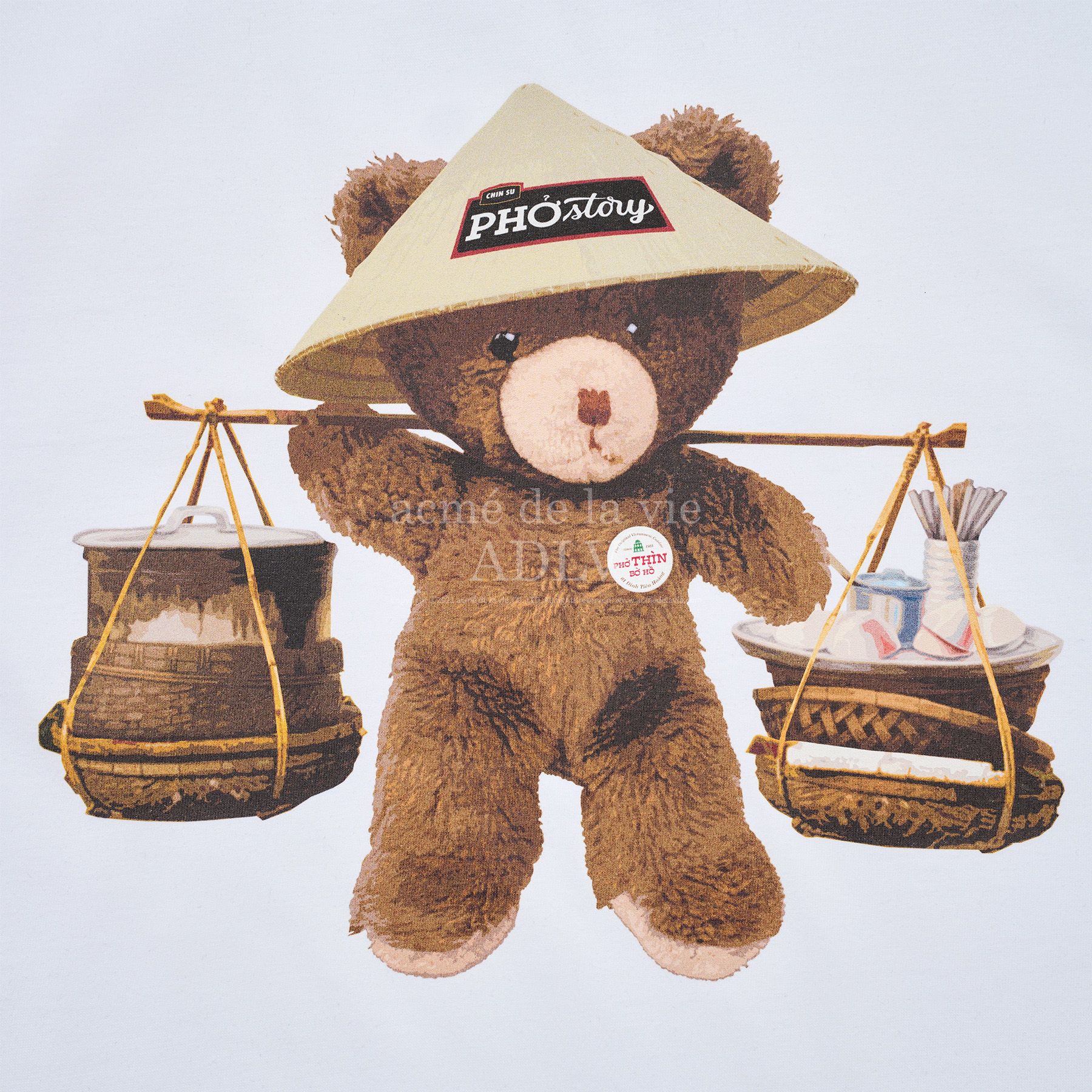  Áo thun ADLV - Acmé de la vie [PHO STORY] Basket Bear Short Sleeve T-Shirt White 