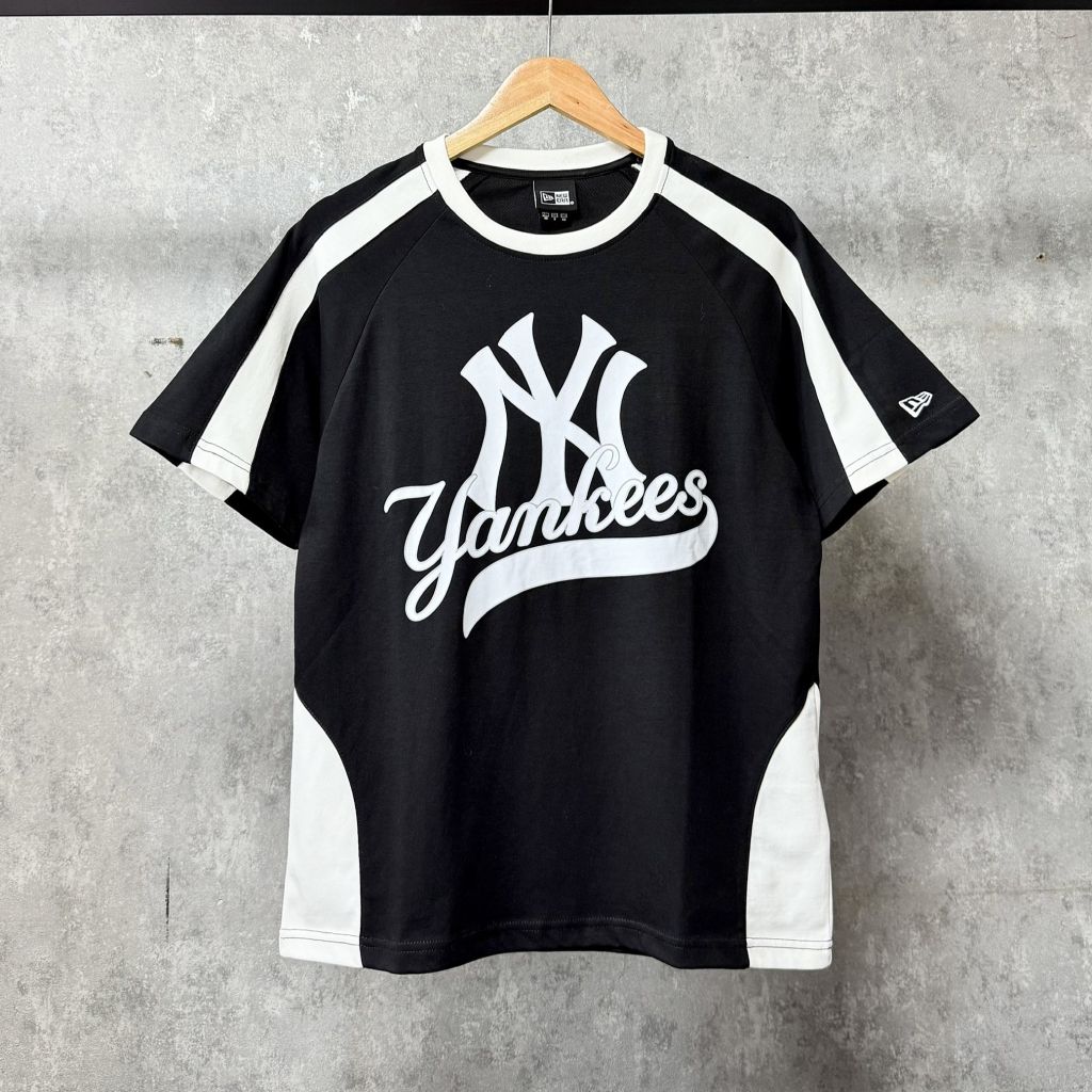  Áo Thun New Era - [Unisex] Big Logo Yankees Line Sleeve T-Shirt Black White - 12224584 