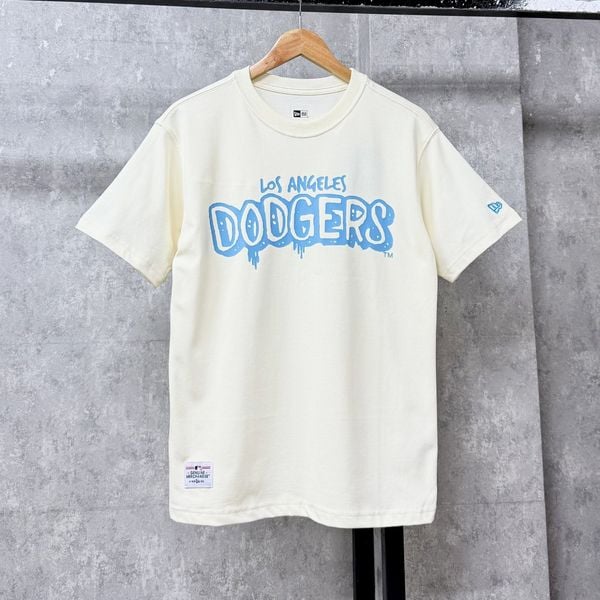  Áo Thun New Era - [Unisex] LA Dodgers Logo T-Shirt Cream Blue 