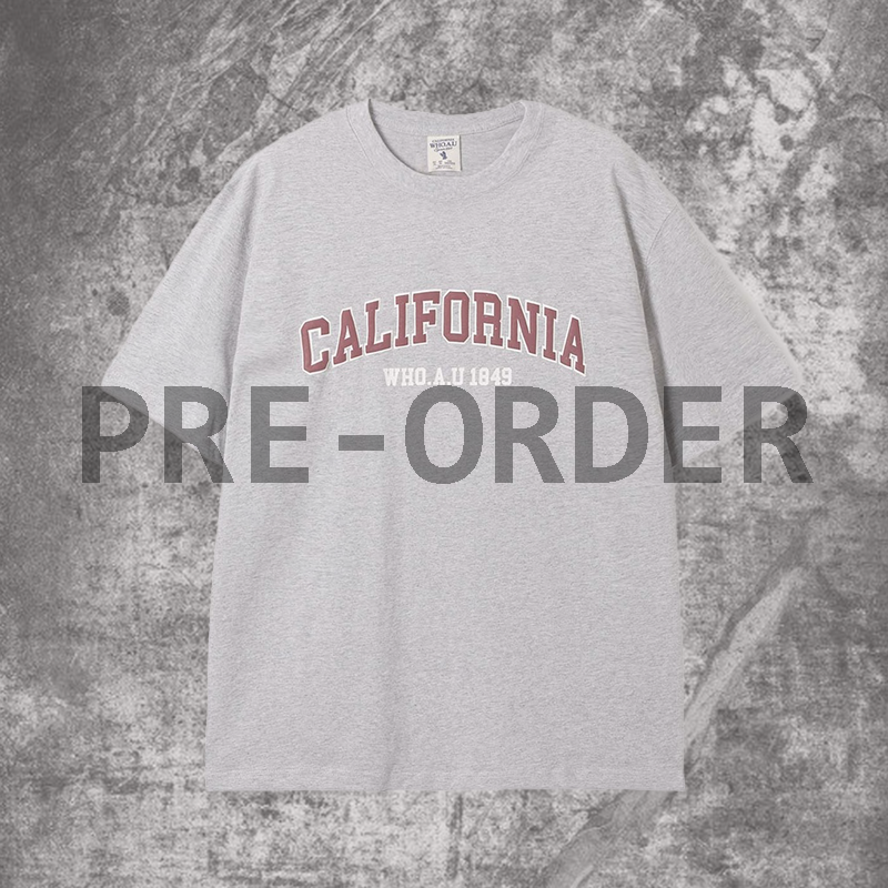  Áo Thun WHOAU [Unisex] - California Logo T-shirt Gray - WHRPF2402U 