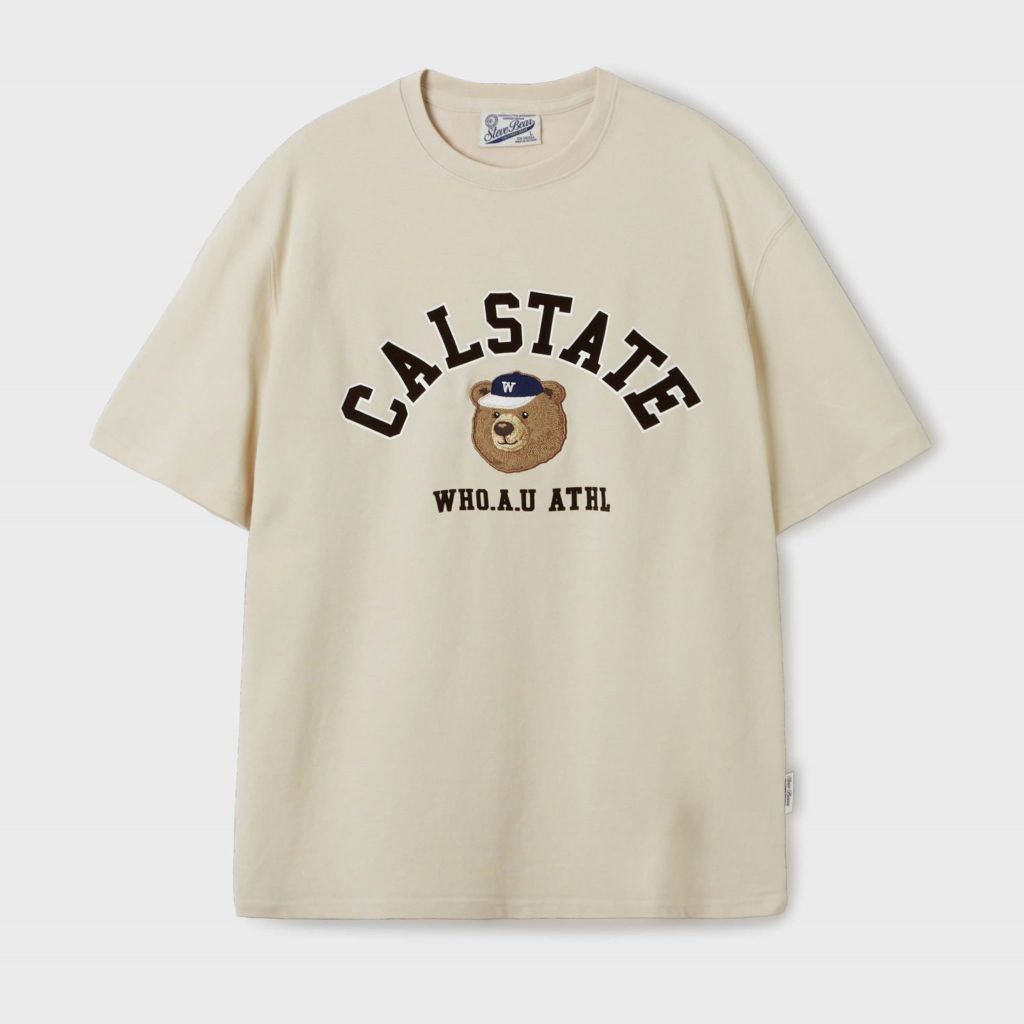  Áo Thun WHOAU [Unisex] - Steve Campus Arch Letter T-shirt - WHRPF2451U 