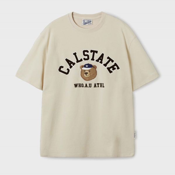  Áo Thun WHOAU [Unisex] - Steve Campus Arch Letter T-shirt - WHRPF2451U 