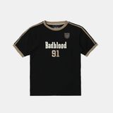  Áo Thun [Unisex] Badblood - [w-tee25-107] Vintage Club Jersey Ringer T-Shirt Black 