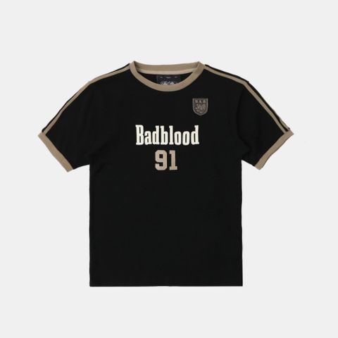 Áo Thun [Unisex] Badblood - [w-tee25-107] Vintage Club Jersey Ringer T-Shirt Black