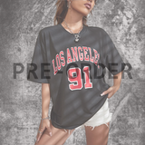  Áo Thun Nội Địa Hàn LOS ANGELES 91 Đen 