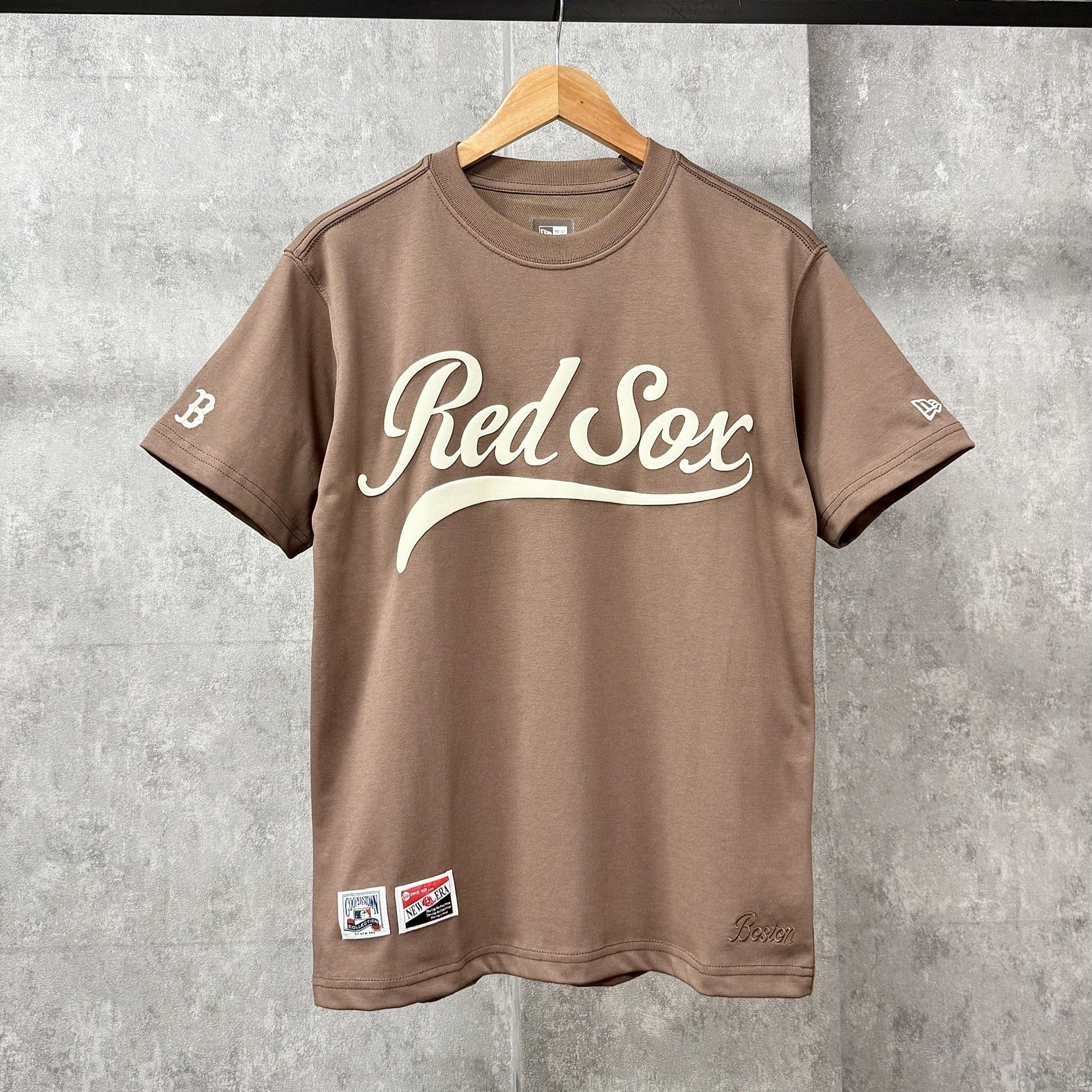  Áo Thun New Era - [Unisex] Boston Red Sox Front Big Logo T-Shirt Beige - 16548994 