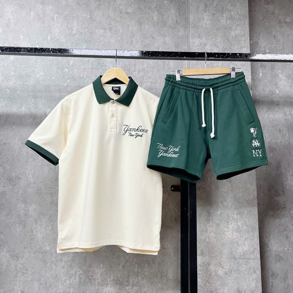 Áo Thun Polo New Era - [Unisex] NY Yankees Pastel Polo Cream/Green