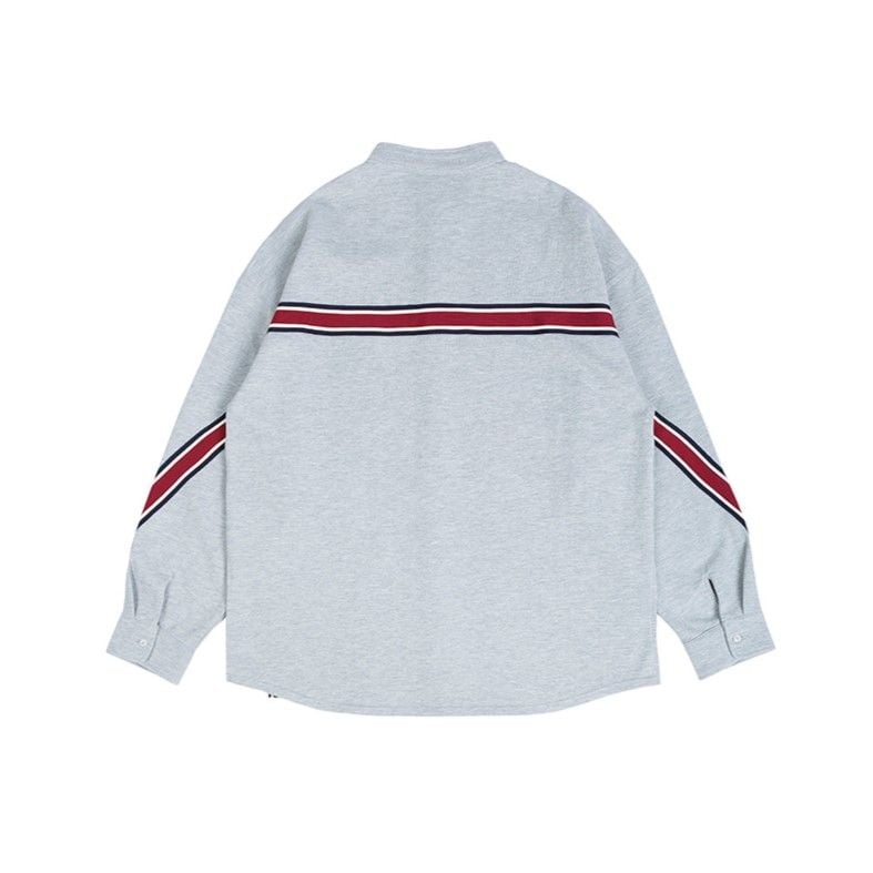  Áo Sơ Mi RMTCRW [ROMANTIC CROWN] -  HENRY NECK BACK LINE SHIRT GREY 