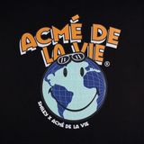  Áo thun - Acmé de la vie X Smiley® - GLOBE ARTWORK SHORT SLEEVE T-SHIRT BLACK 