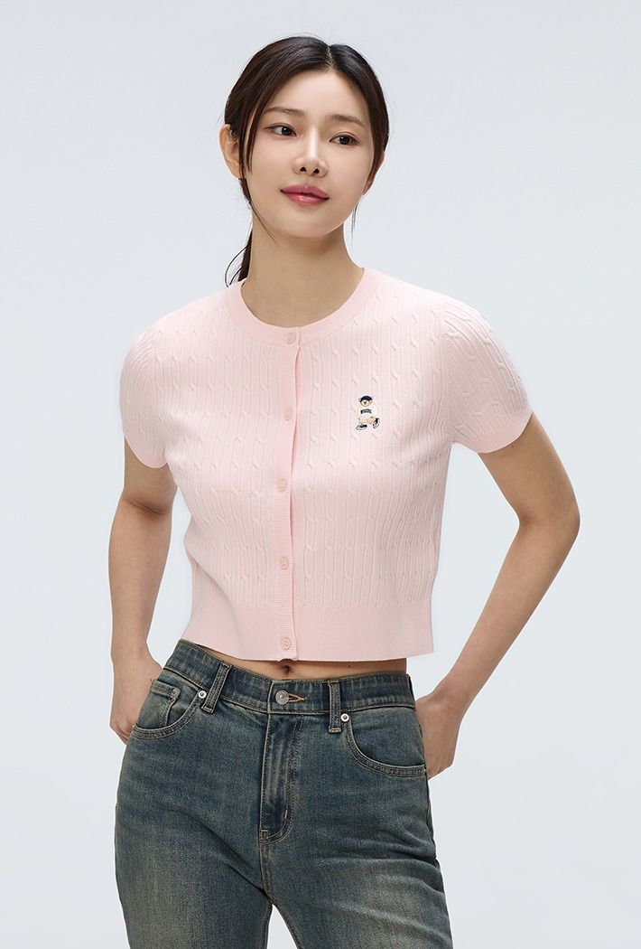  Áo Crop Cardigan WHOAU [Nữ] - (Woody) Cable Crop Cardigan - SPCKF24G51 