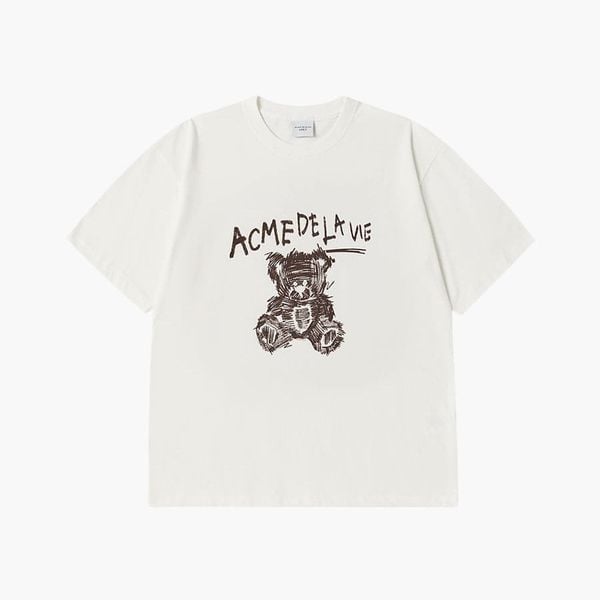 Áo thun ADLV - Acmedelavie Drawing Bear - 25SS-TP-SS-AW-DRB-CRM