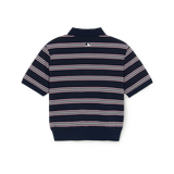  Áo Polo MLB [Nữ] Varsity Stripe Crop Collar T-Shirt NY Yankees - 3FPQV0253-43NYS 