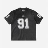  Áo Thun [Unisex] Badblood - 91 Crack Print V-Neck T-Shirt White - w-tee25-051 