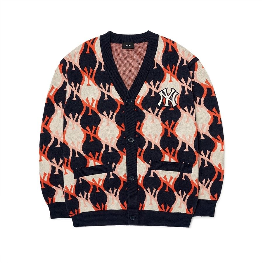  ÁO CARDIGAN MLB ARGYLE MONOGRAM OVER NEW YORK YANKEES - 3AKCY0224-50NYD 