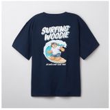  Áo Thun WHOAU (SPAO) - [Unisex] Woody SURFING Short Sleeve T-shirt Navy - SPRPF24C54 