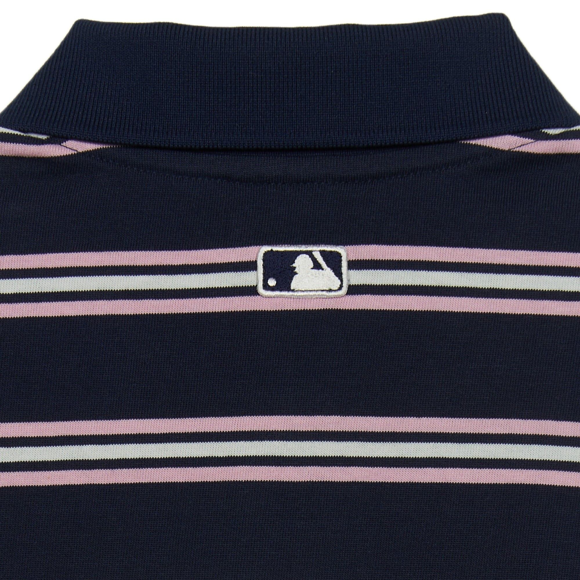  Áo Polo MLB [Nữ] Varsity Stripe Crop Collar T-Shirt NY Yankees - 3FPQV0253-43NYS 