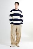  Áo Sweater SPAO [Unisex] - Woody Haji Stripe Sweater Navy - SPKWE4TC40 