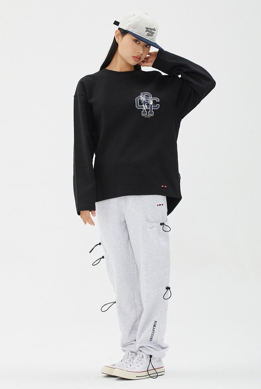 Áo Sweater RMTCRW [ROMANTIC CROWN] - RC CLUB FLAG LONG SLEEVE BLACK 