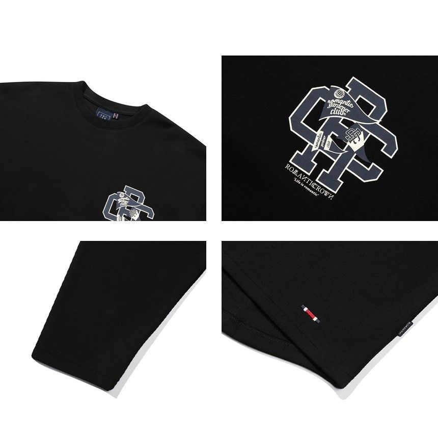 Áo Sweater RMTCRW [ROMANTIC CROWN] - RC CLUB FLAG LONG SLEEVE BLACK 