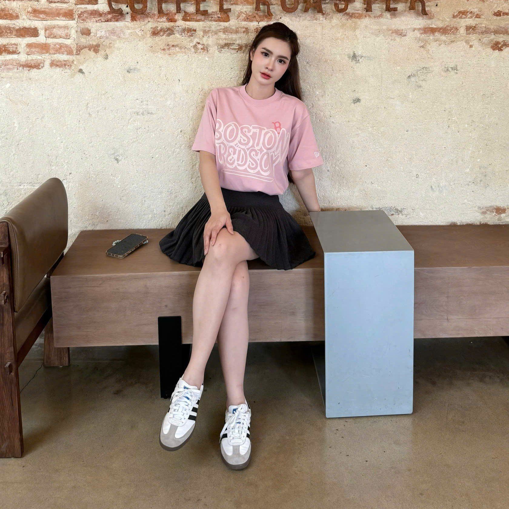  Áo Thun New Era - [Unisex] LA Dodgers Big Front Logo T-Shirt Pink 