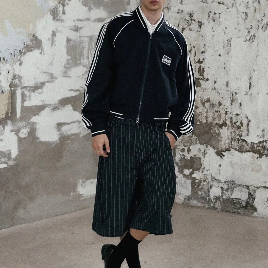 ★BADBLOOD★ Billy Jersey Windbreaker Black w-jkt24-027 Áo Khoác Badblood - [w-jkt24-025] Billy Jersey Windbreaker