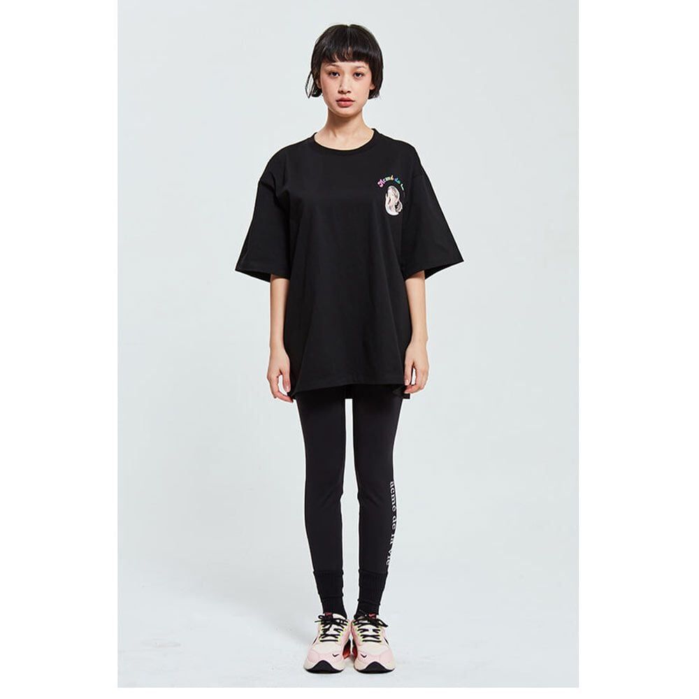  Áo thun - Acmé de la vie - ADLV BABY FACE SHORT SLEEVE T-SHIRT BLACK MINI YAWN 