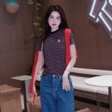  Áo Thun WHOAU [Nữ] - Steve Multi Stripe T-shirt Navy - WHRSF2531F 