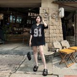  Áo Thun [Unisex] Badblood - 91 Crack Print V-Neck T-Shirt White - w-tee25-051 