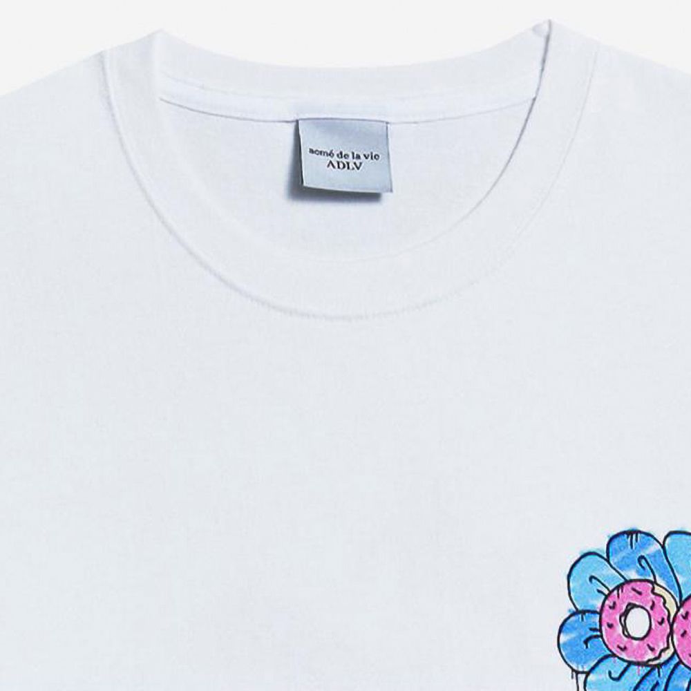  Áo thun - Acmé de la vie - ADLV DONUT FLOWER GRAFFITI SHORT SLEEVE T-SHIRT WHITE 