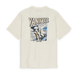  Áo thun MLB - New Year Snake Cartoon Graphic Overfit Short Sleeve T-Shirt NY Yankees Cream - 3ATSQ0251-50CRS 