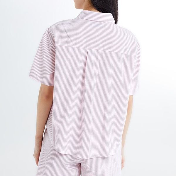  Set Áo Quần Sơ Mi SPAO [Nữ] - Woody Seersucker Short Sleeve Shirt - SPYWF26G51 