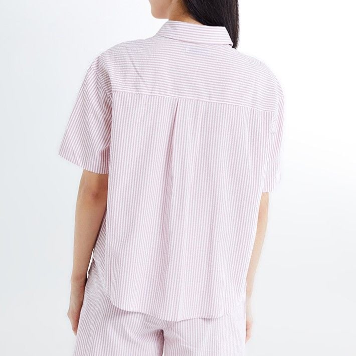  Set Áo Quần Sơ Mi WHOAU [Nữ] - (Woody) Seersucker Short Sleeve Shirt - SPYWF26G51 