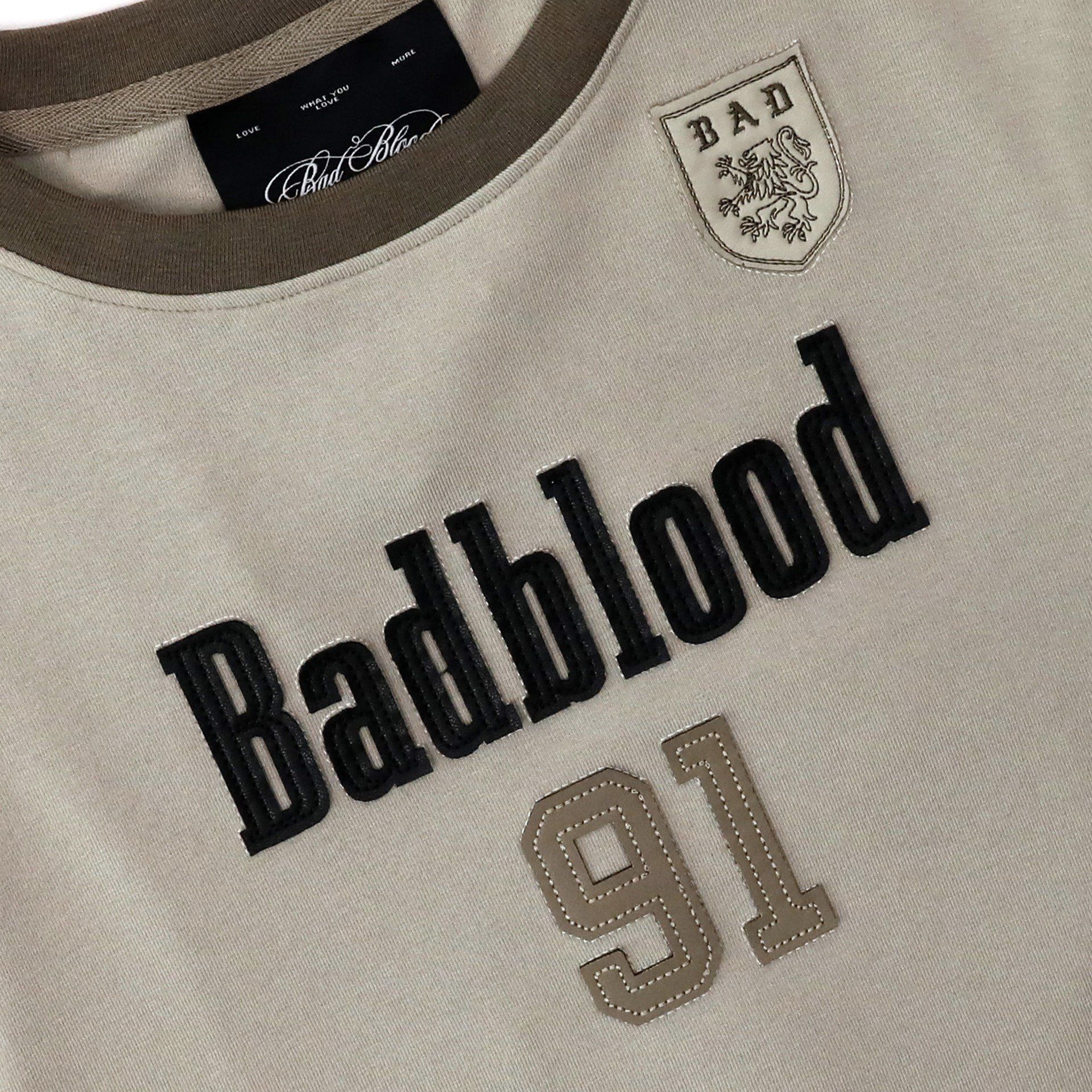  Áo Thun [Unisex] Badblood - [w-tee25-106] Vintage Club Jersey Ringer T-Shirt Tan 